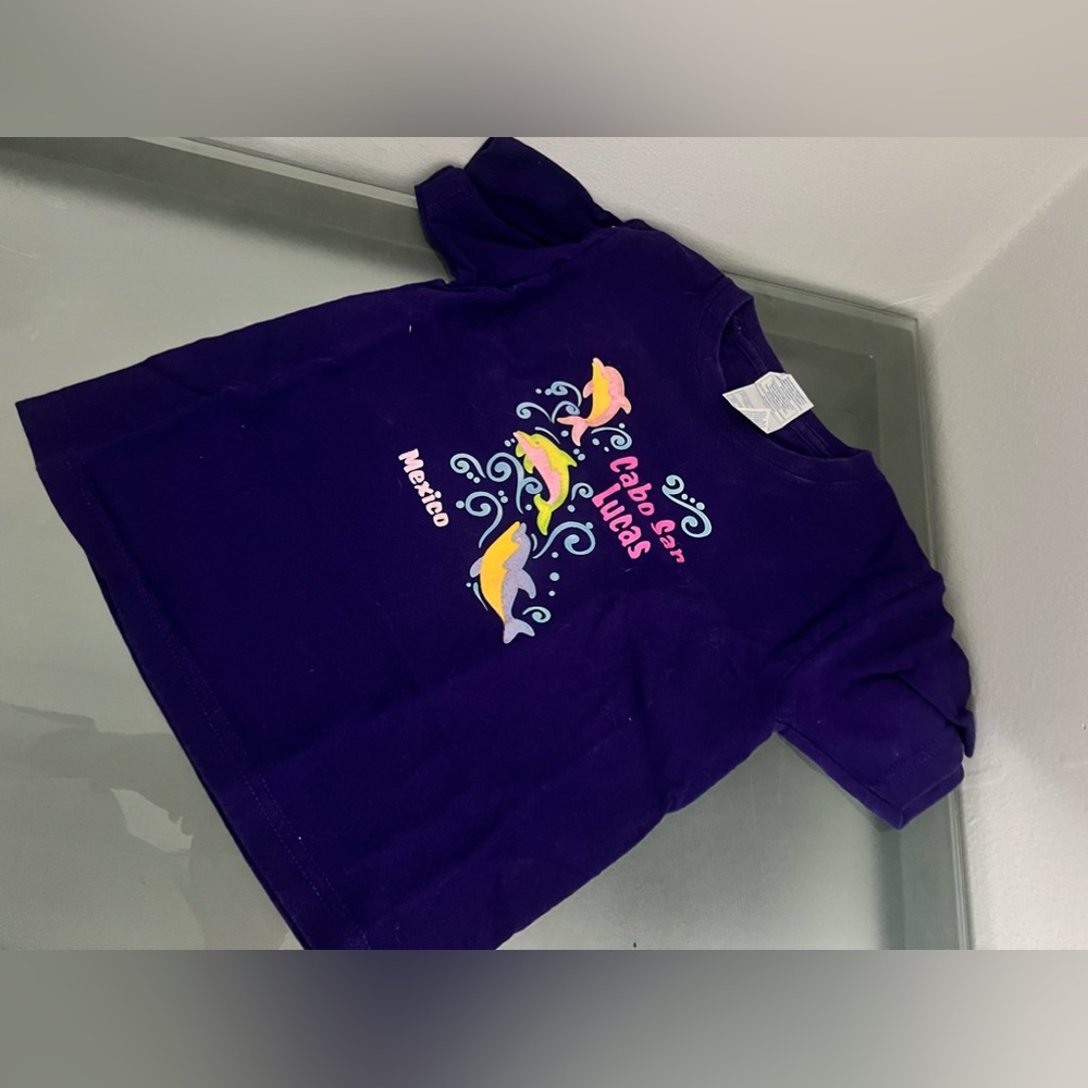 Purple Kids Shirt with Dolphin Print